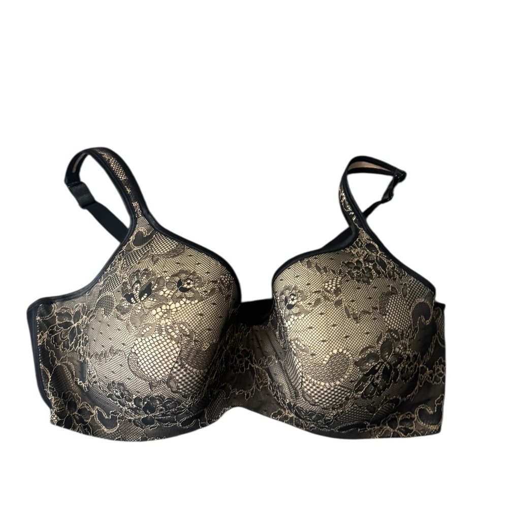 Cacique black lace balconette underwire bra Size 44DDD